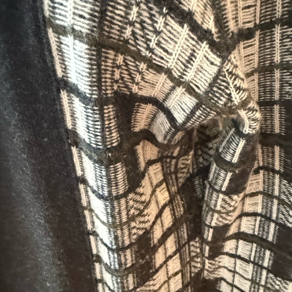 STRENESSE Black and White and olive and grey Checkered sweater coat - Picture 3 of 13